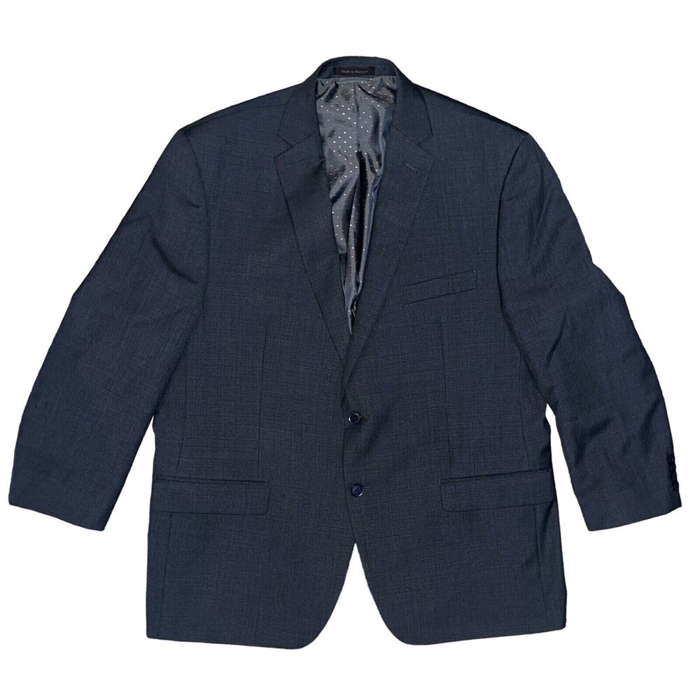 Collection By‎ Michael Strahan Mens Sport Coat Blazer 46R Dark Gray Wool Blend